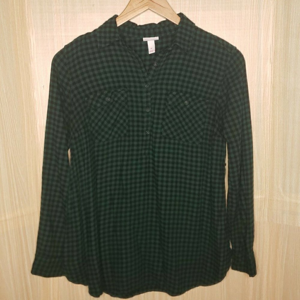 Isabel Maternity Buffalo Check Top Medium